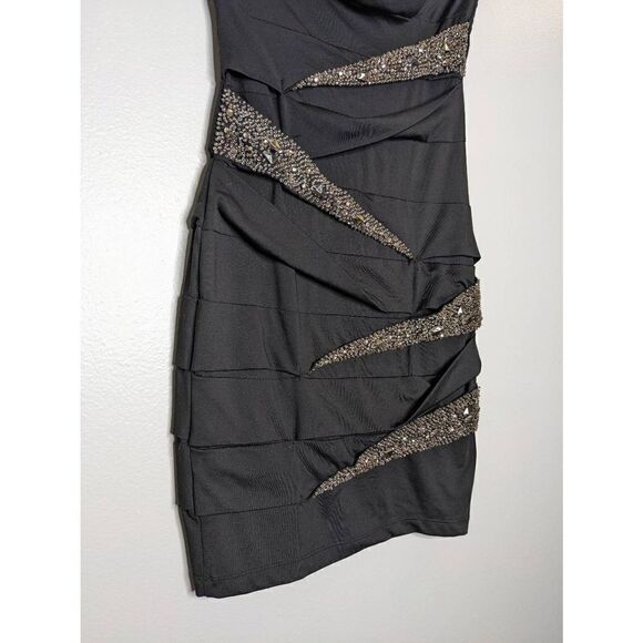 Nikibiki Strapless Bejeweled Black Mini Dress Small - Picture 6 of 13